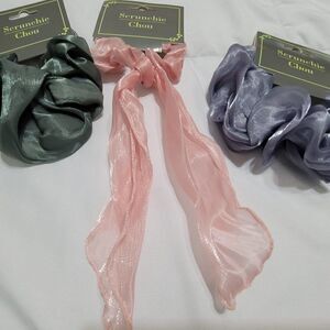 SCRUNCHIE CHOU  Organza Hair  Band Set 3  PCS     762